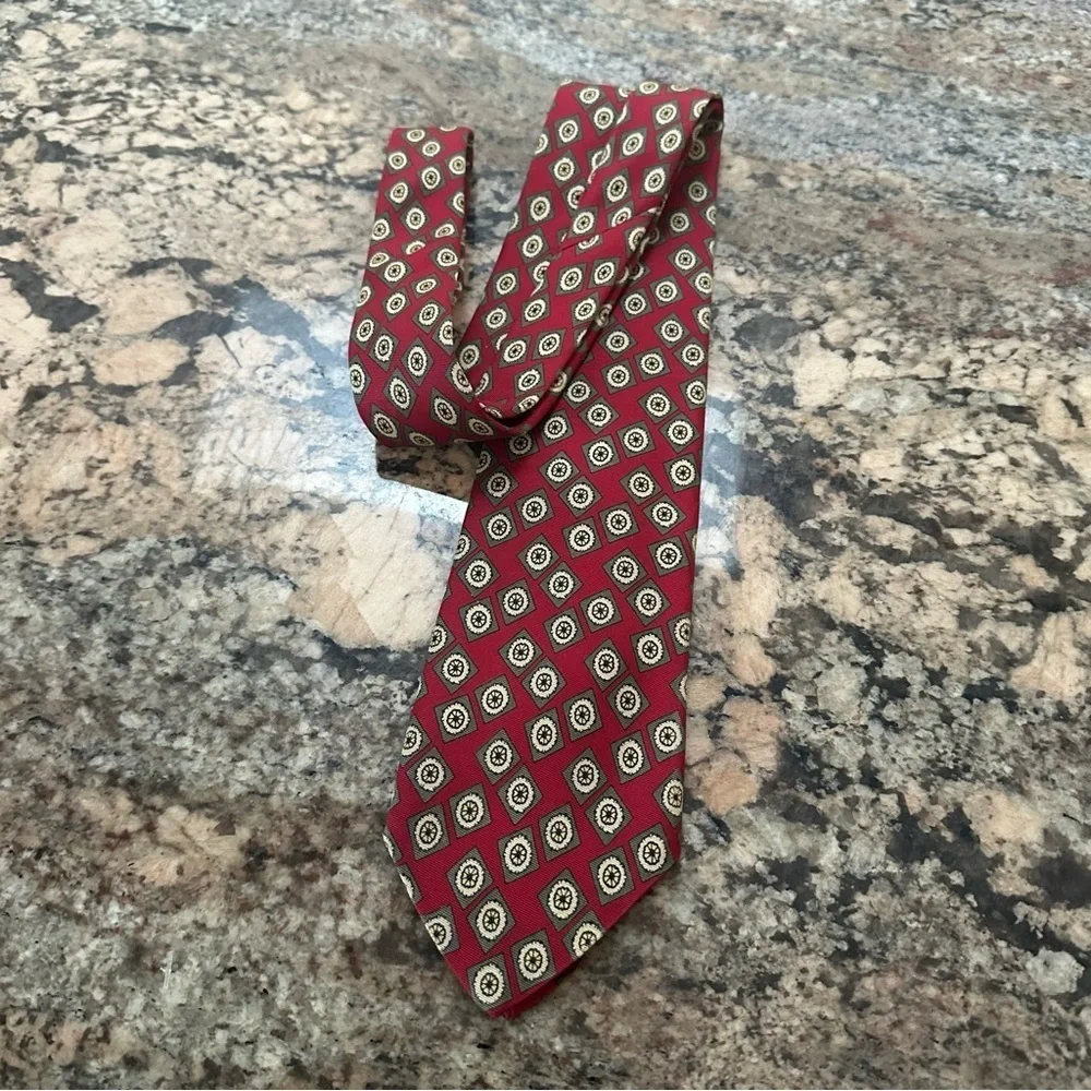 Polo by Ralph Lauren Red and Gold Geometric Tie
